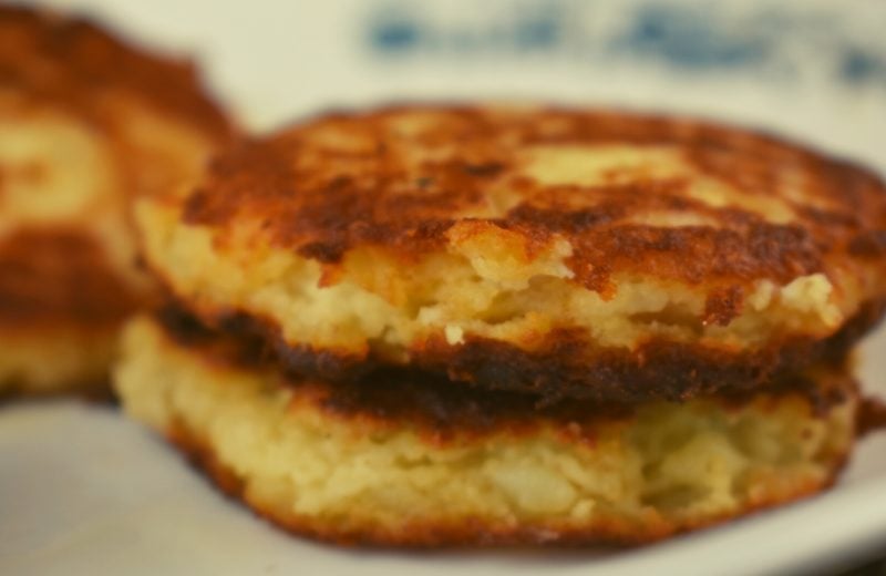 Potato pancakes are a great side dish option especially if you have some leftover mashed potatoes in the fridge.