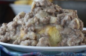 Mom's Hamburger Gravy is our go-to dinner when we are short of time and starving.  The ingredients are probably already in your refrigerator and pantry, and you can have dinner on the table in 20 minutes flat.  