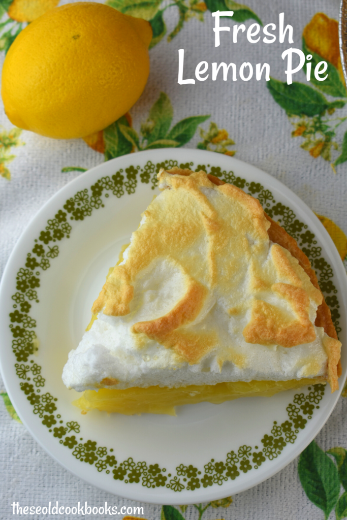 Grandma's Lemon Meringue Pie is a simple, old fashioned recipe that features fresh lemon juice.  This recipe is a lemon pie without cornstarch instead using regular flour as a thickener.  It's the perfect balance between sweet and tart, and the rustic appearance makes it a favorite among amateur bakers.