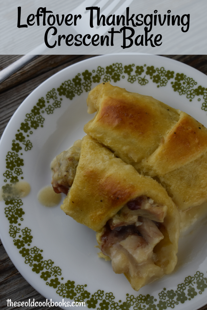 Use up that leftover turkey, cranberry sauce and dressing by stuffing them in a canned crescent roll and baking in a yummy sauce of leftover gravy and milk.