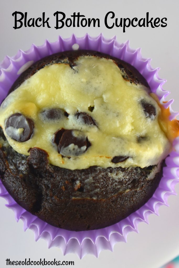 Black Bottom Cupcakes are a perfect combination of moist chocolate cake and a creamy chocolate chip cheesecake.