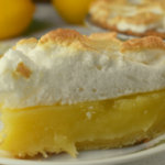 Grandma's Lemon Meringue Pie is a simple, old fashioned recipe that features fresh lemon juice.  This recipe is a lemon pie without cornstarch instead using regular flour as a thickener.  It's the perfect balance between sweet and tart, and the rustic appearance makes it a favorite among amateur bakers.