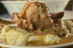 Our version of Crock Pot Pork Roast with Gravy only has 3 ingredients---pork roast, cream of mushroom soup, and condensed French Onion Soup.