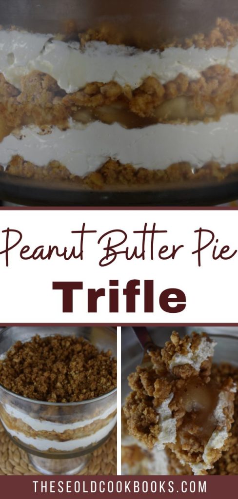 This is a recipe of two names.  Serve it up in a trifle bowl for a Peanut Butter Trifle Recipe.  Or, use a 13 x 9 inch baking dish to make this No Bake Apple Cheesecake Salad.
