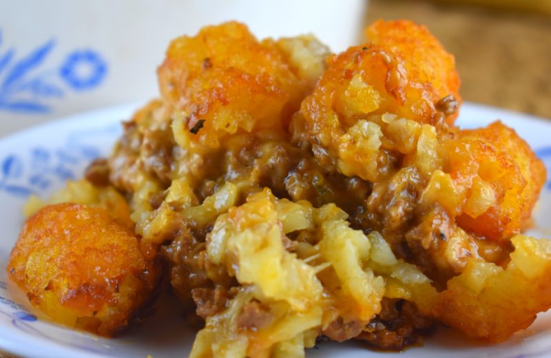 Frisco Tater Tot Casserole is an updated version of the classic hot dish recipe (without soup). Our tater tot casserole without soup has all the flavors of a Frisco Melt sandwich, including French and Thousand Island dressings. The sweet, cheesy flavor will have your kids begging for more.