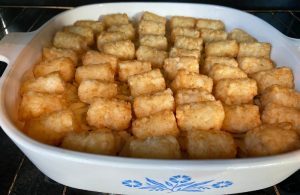Frisco Tater Tot Casserole is an updated recipe without soup, without milk and without sour cream. It's easy and cheesy.