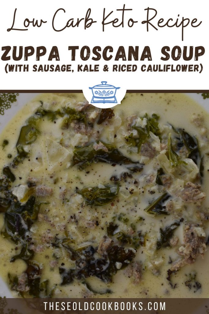 Low Carb Tuscan Kale Soup is a hearty dish filled with sausage, riced cauliflower and kale. This keto-friendly soup will satisfy any hunger-pain and warm you up on a cold day. The best part is that it comes together in 30 minutes.