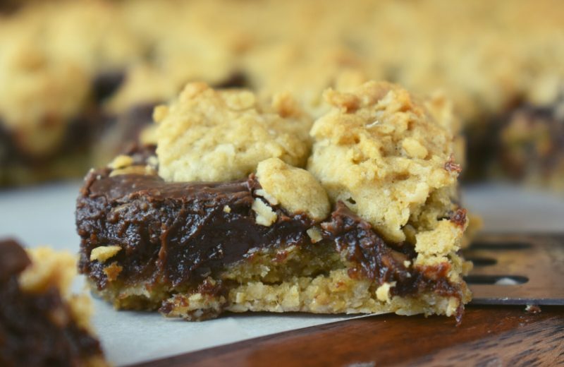 Fudge Nut Bars – A Chocolate Oat Squares Recipe