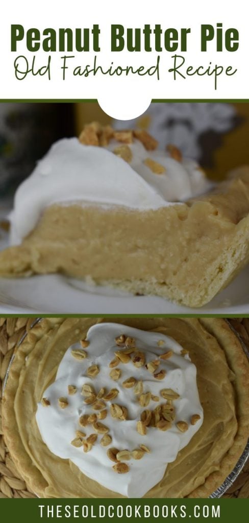 Old Fashioned Peanut Butter Pie is a from scratch pudding pie that has a decadent peanut butter flavor and smooth, creamy texture.  You may never buy a boxed pudding mix again after making this easy pudding filling. 