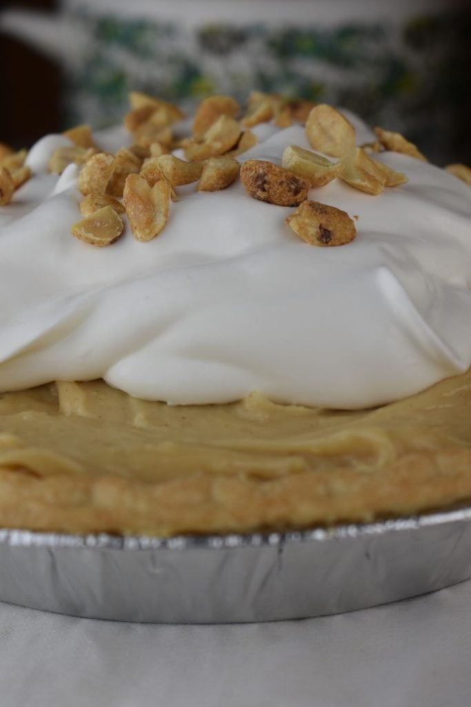 Top this old-fashioned peanut butter pie with homemade whipped cream or your favorite non-dairy whipped topping, like Cool Whip.
