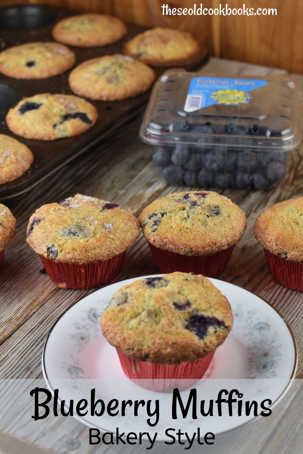 Our Blueberry Muffins from Scratch are the BEST EVER. No joke.  These bakery style muffins have a crispy muffin top that is sprinkled with nutmeg and sugar before baking, and the center is a soft and delicate just like a muffin should be.