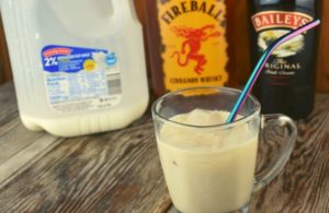 What do you get when you combine Bailey's Irish Cream, Fireball Cinnamon Whisky and milk?  The result is a Cinnamon Toast Crunch Cocktail that will go down smooth as an evening nightcap.