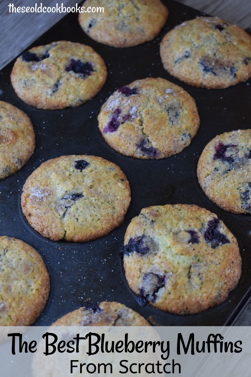 Our Blueberry Muffins from Scratch are the BEST EVER. No joke.  These bakery style muffins have a crispy muffin top that is sprinkled with nutmeg and sugar before baking, and the center is a soft and delicate just like a muffin should be.