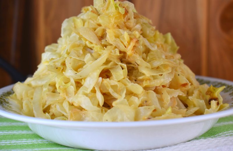 Try Creamy Cabbage with only 5 Ingredients.  Shredded cabbage is sautéed in butter, and then a creamy sauce is made with heavy cream, salt and pepper. Creamed Cabbage with Heavy Cream is easy, and it's delicious.