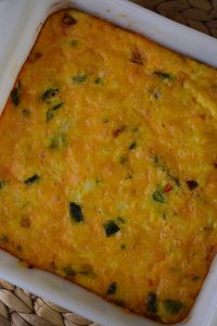 Cheesy Jalapeno Egg Squares are a simple 4 ingredient recipe made from eggs, shredded cheese, diced onion and canned, diced jalapeno peppers.