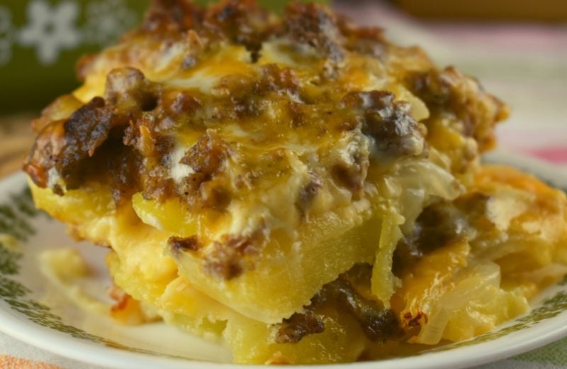 Potato Sausage Casserole consists of layers of sliced potatoes, ground pork sausage, and shredded cheese covered in a basic white sauce. Creamy Sausage Potato Bake is an easy casserole that is reminiscent of what Mom or Grandma would serve.