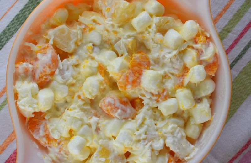 Classic Ambrosia Salad is the perfect vintage recipe for your next family gathering or for any day of the week.  It's a simple recipe to make and easy to remember with only 5 simple ingredients. 