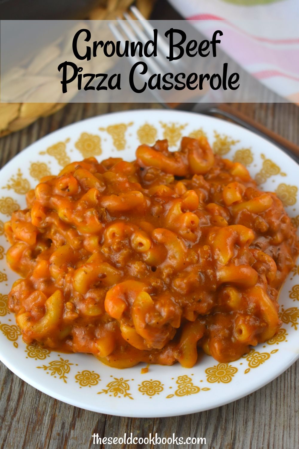 Ground Beef Pizza Casserole is a cheesy skillet meal that your family will love. It's a homemade hamburger helper with loads of pizza flavor.  Toss it together for a quick weeknight meal using easy pantry staples.