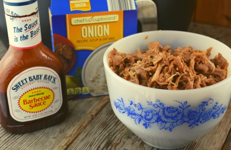 With just three ingredients, you can have this quick crock pot pulled pork ready to go.