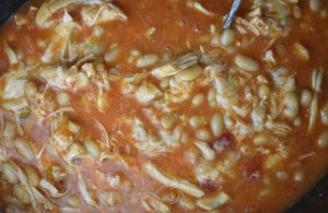 Easy Crock Pot Chicken Chili is made with four ingredients including chicken breast, salsa, Randall's Great Northern Beans and Monterrey Jack Cheese.  This slow cooker chicken tortilla soup with salsa is easily modified to your family's tastes and preferences. 