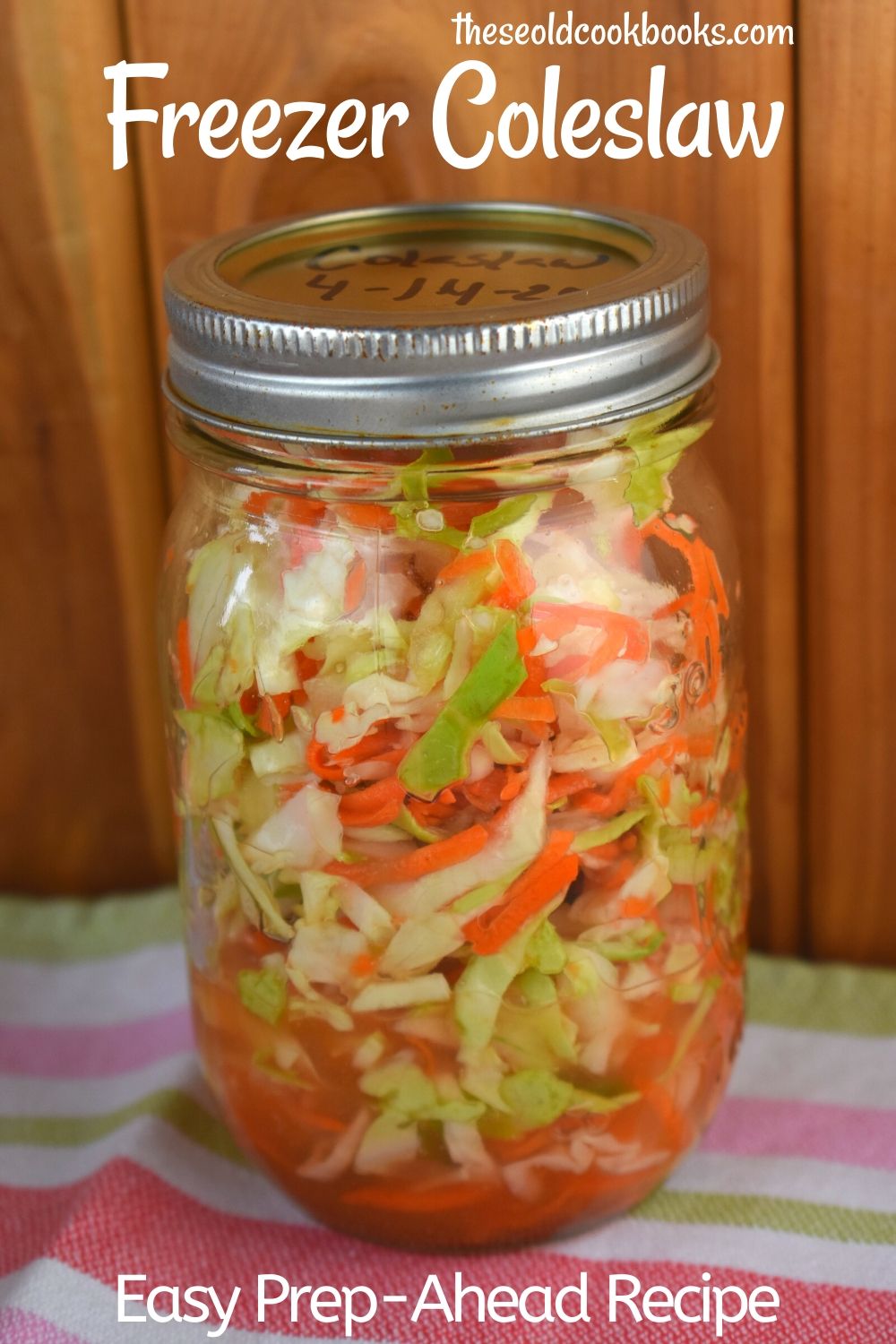 When you are in need of a quick side dish on a busy weeknight, it's very convenient to pull out one of these pints of old fashioned freezer slaw to serve along your main dish.
