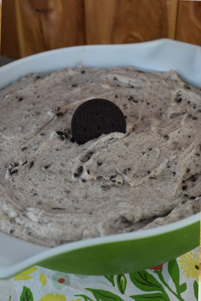 Oreo Fluff is an old-fashioned dessert made with a few easy ingredients. A bowl of this creamy, rich dessert will be a crowd-pleaser at any meal.