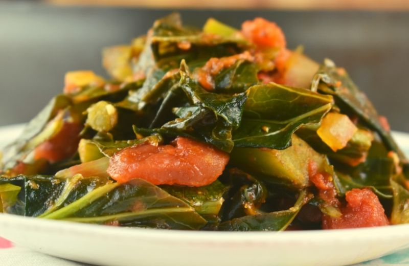 Braised Collard Greens with Tomatoes is a simple new spin on collard greens. This Italian-inspired recipe might be the first step to getting your family to eat their greens. 