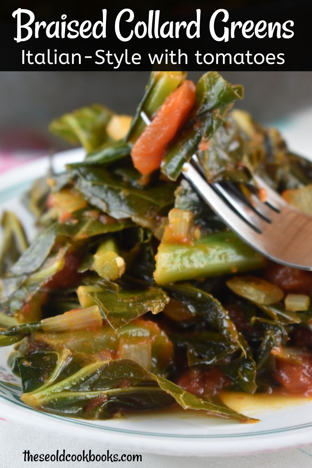 Braised Collard Greens with Tomatoes is a simple new spin on collard greens. This Italian-inspired recipe might be the first step to getting your family to eat their greens.