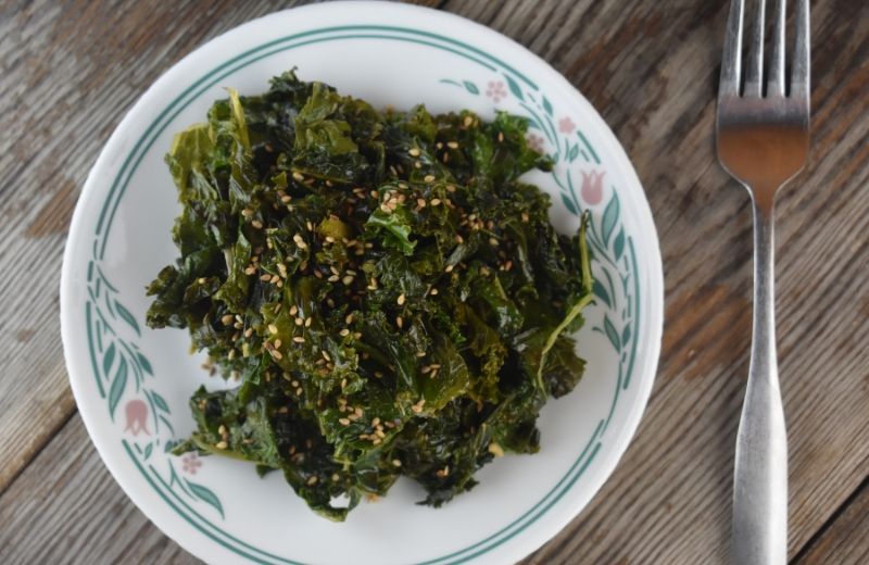 Sauteed Sesame Kale is a great alternative to regular wilted kale.  The combination of sesame oil and toasted sesame seeds packs a powerful punch of flavor that will keep you begging for more.