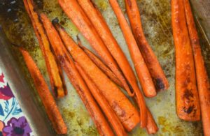 Whole Roasted Carrots with coconut oil, soy sauce, lime juice and sea salt highlights the natural sweetness of carrots. Try adding these to your menu, and hopefully you and your family will fall in love with carrots.