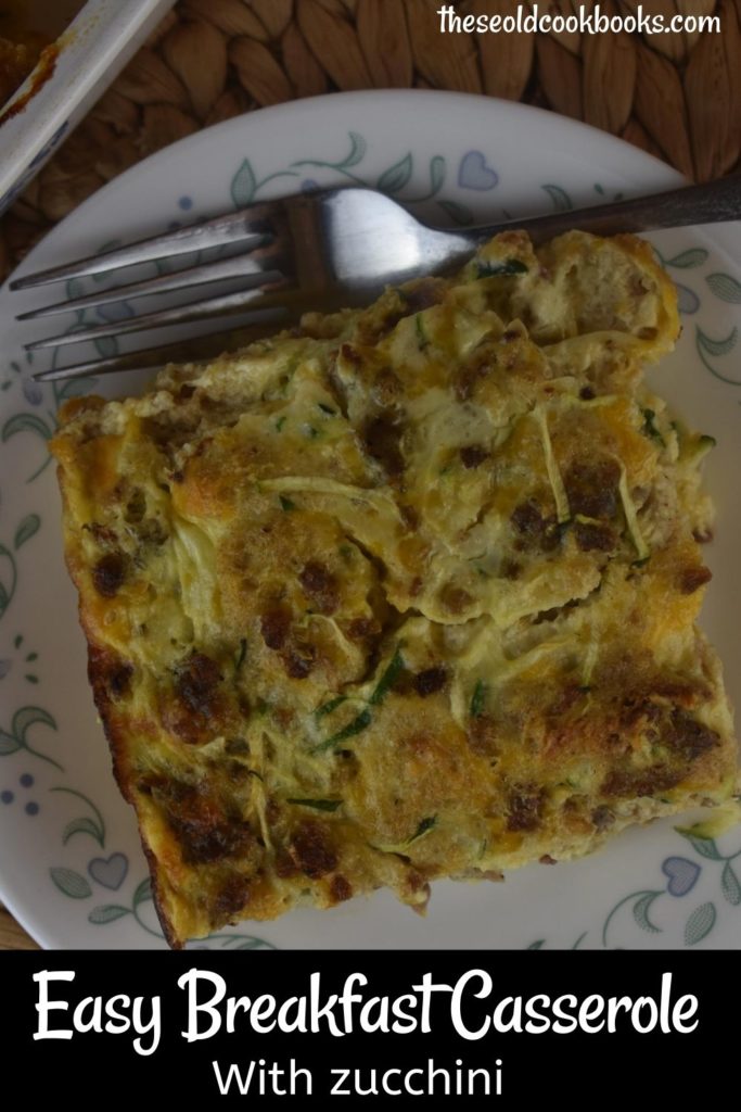 Breakfast is served with this egg casserole full of sausage, cheese, bread cubes and a secret ingredient - zucchini. That's right, trick your kids into eating their veggies in the morning with this breakfast casserole with zucchini.