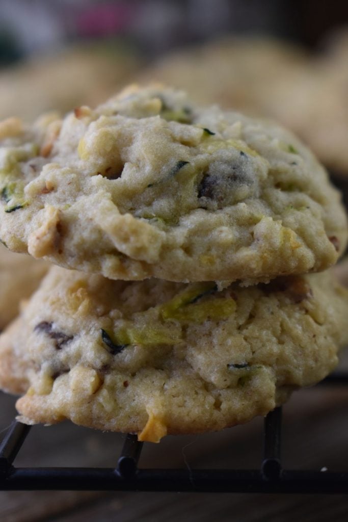 Shredded zucchini in desserts lends to a moist, soft texture, and that is true for these old fashioned chocolate chip zucchini cookies.