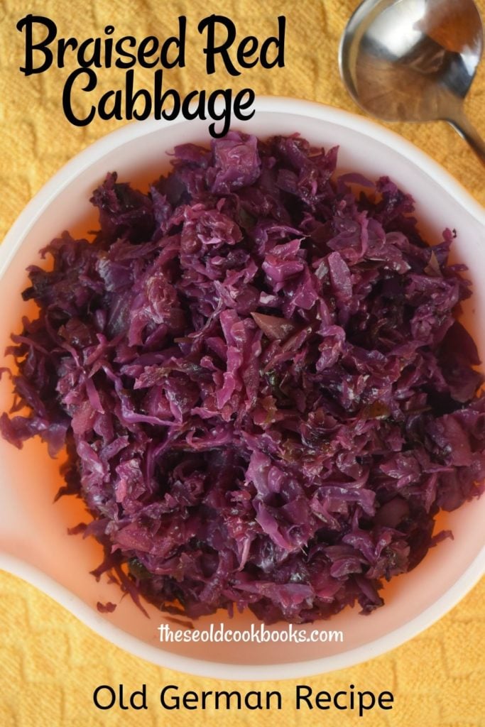 Braised Red Cabbage is simply seasoned with salt, pepper and ground cloves.