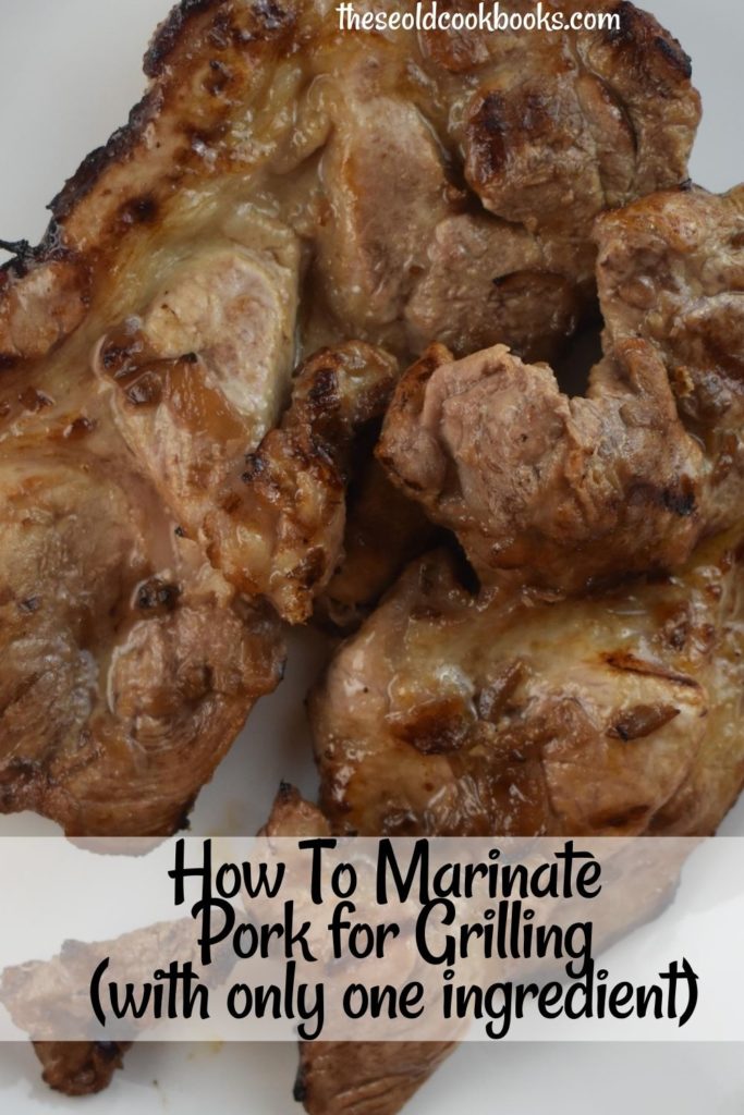 It doesn't get any simpler than this One Ingredient Easy Pork Steak Marinade.  Keep your pantry stocked with our secret ingredient, and you'll be ready to marinate any type of pork to make it tender and flavorful after grilling. 