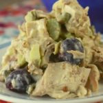 This Fancy Chicken Salad is extra special with a touch of crunch from pecans, sweet pickles and celery and a hint of sweetness from canned cherries.  The ingredients are surprising, and the flavor is delicious. 
