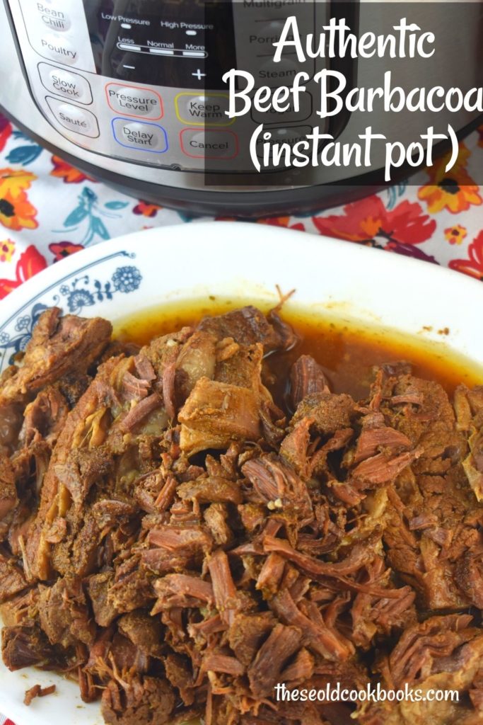 Instant Pot Authentic Beef Barbacoa is a simple, no fuss shredded beef taco recipe.  A blend of spices gets rubbed into a beef chuck roast, and then pressure cooked for a tender, fall apart meat that can be served in flour or corn tortillas, over rice or in taco salads.