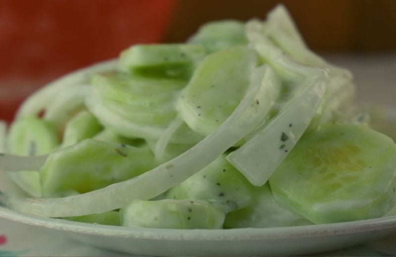 Simple Sour Cream Cucumbers – How to Make Creamed Cucumbers and Onions
