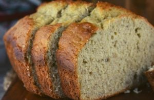 With just four simple ingredients and five short minutes, you'll have a loaf of banana bread in the oven. This 4 Ingredient Banana Bread recipe uses self-rising flour, bananas, eggs and sugar to create a quick bread option without needing an endless list of ingredients.  