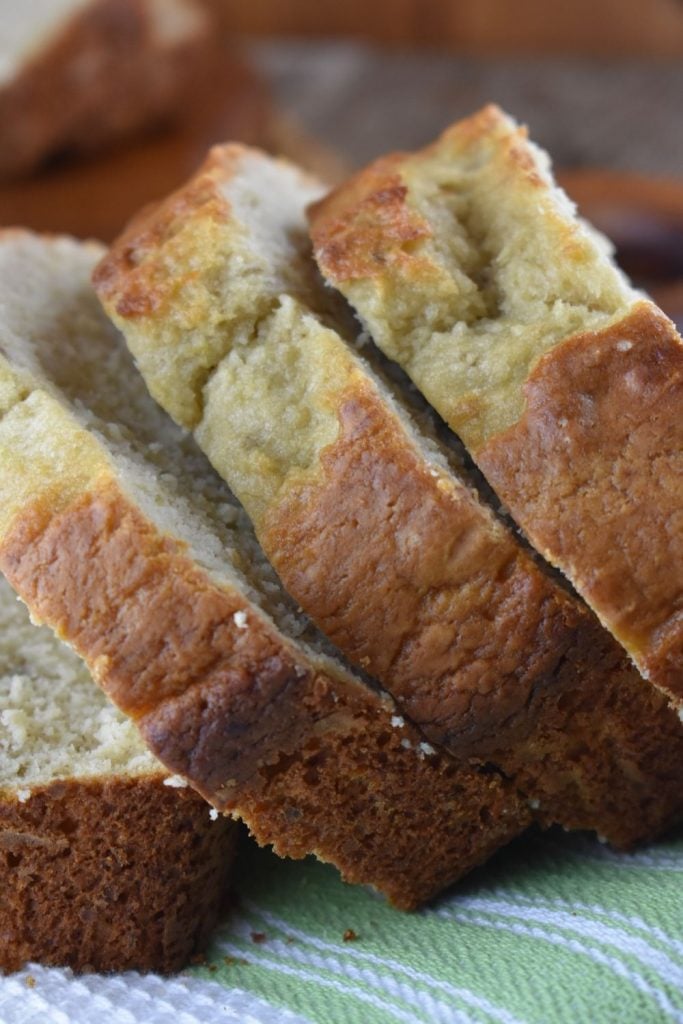 With just four simple ingredients and five short minutes, you'll have a loaf of banana bread in the oven. This 4 Ingredient Banana Bread recipe uses self-rising flour, bananas, eggs and sugar to create a quick bread option without needing an endless list of ingredients.