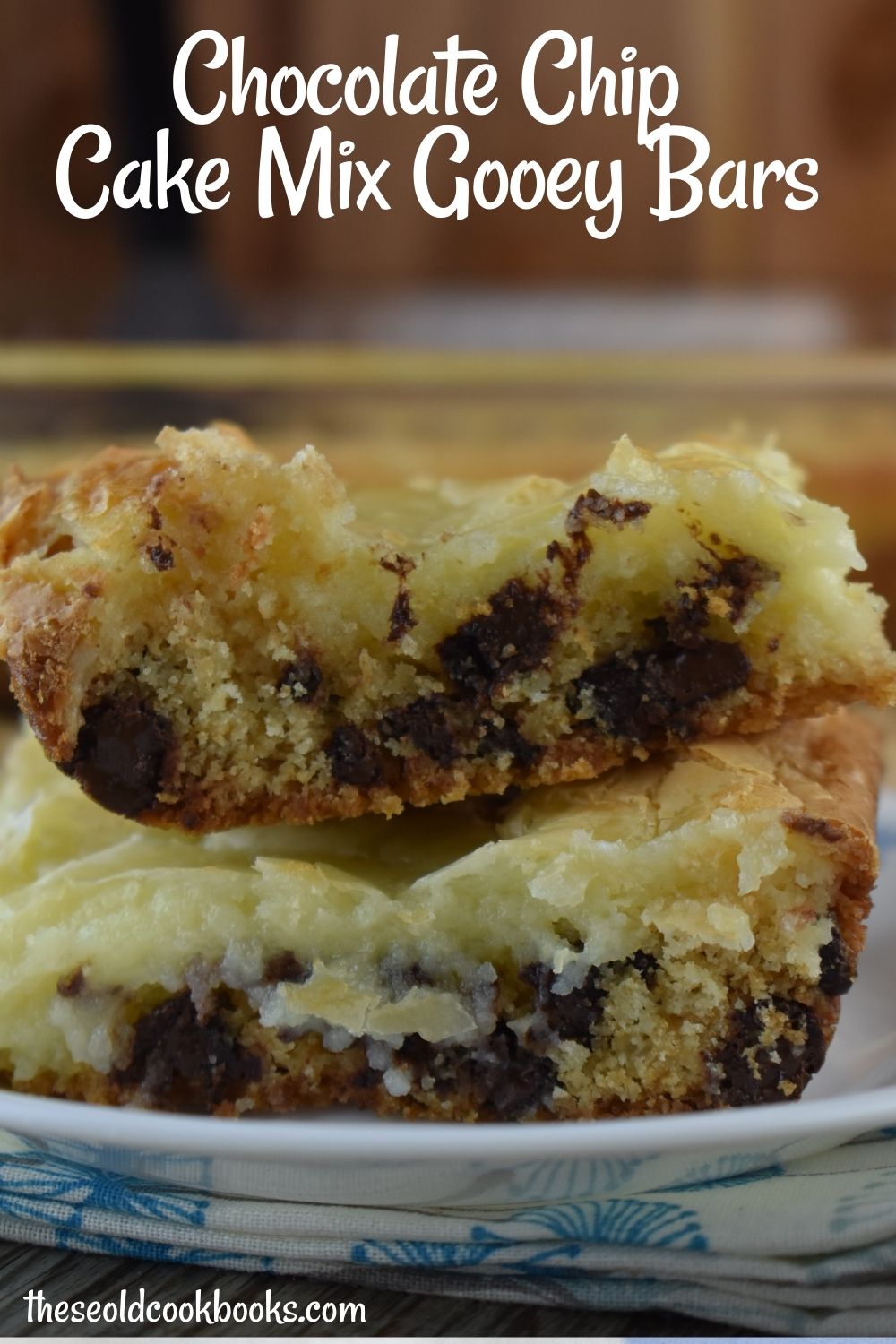 As if Gooey Butter Cake isn't absolutely amazing on it's own, adding chocolate chips takes it to a whole new level.  Chocolate Chip Cake Mix Gooey Bars is the perfect dessert for those of your searching for decadence.