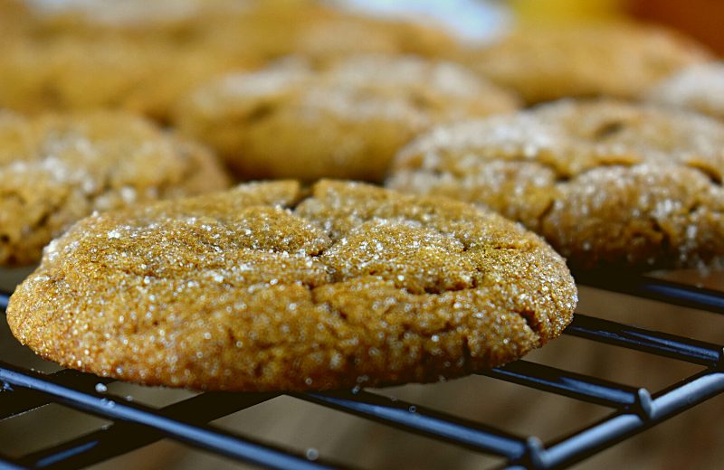 Cinnamon Snaps are a soft molasses cookie that's big on flavor.  The combination of butter and Crisco gives a perfectly soft interior and slightly crisp exterior that reminds you of an old fashioned molasses cookie recipe. 