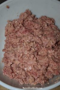 Old Fashioned Ham Balls are made with ground pork, beef and ham with a surprise sweetness coming from graham cracker crumbs. 
