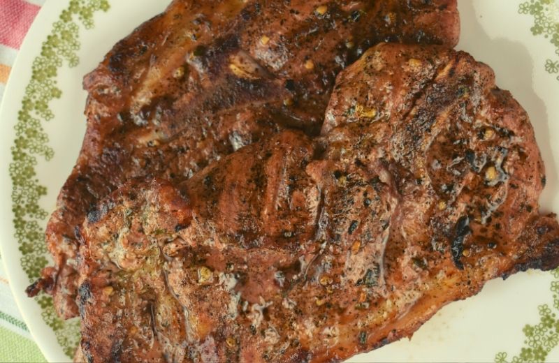 If you want to know how to make a pork marinade, look no farther. This Overnight Pork Marinade is great for pork steaks, pork chops or pork loin.  The result is tender, moist and flavorful piece of pork.
