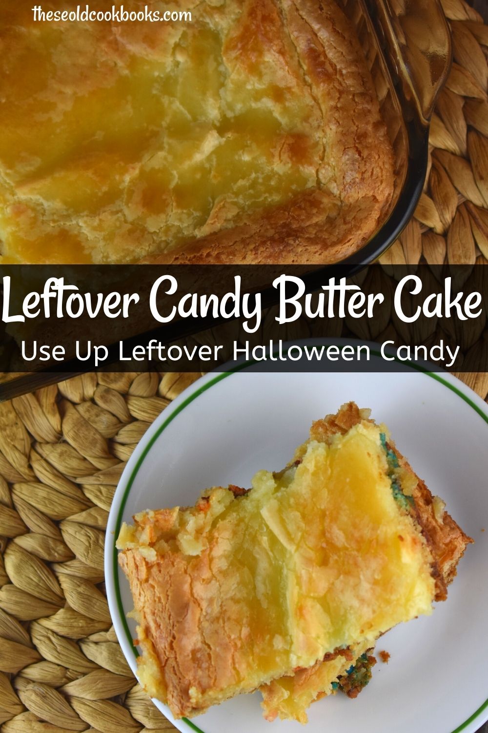 Leftover Candy Ooey Gooey Cake is the perfect way to use up leftover Halloween candy.  Using a boxed cake mix, this candy dessert couldn't get much easier. 