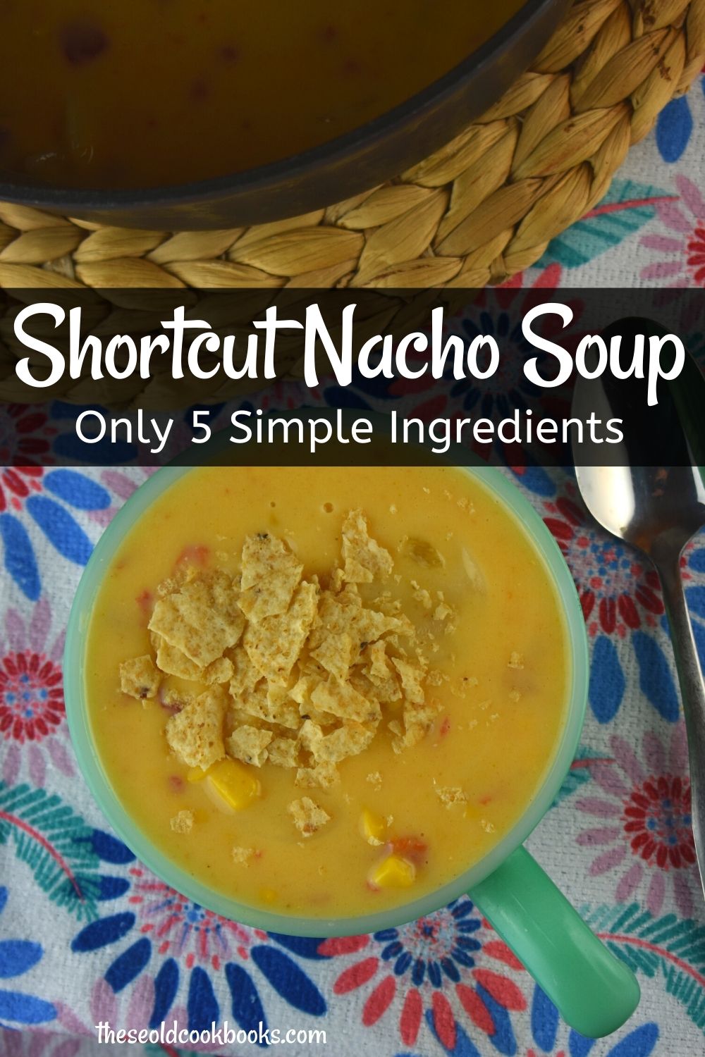 With only five simple ingredients, this Shortcut Nacho Soup can be on the table in 30 minutes flat.  Using a boxed Au Gratin Potato Mix is the secret to this fast and hearty soup.
