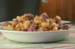 Ham and Beans with Randall Beans is a comfort food at its best.  Using canned beans and leftover ham results in a quick dinner; no one will know that it took a matter of minutes to make.