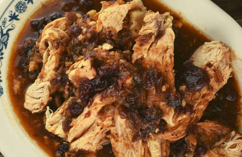 Crockpot Turkey Breast with Cranberry Sauce is a perfect Thanksgiving entree.
