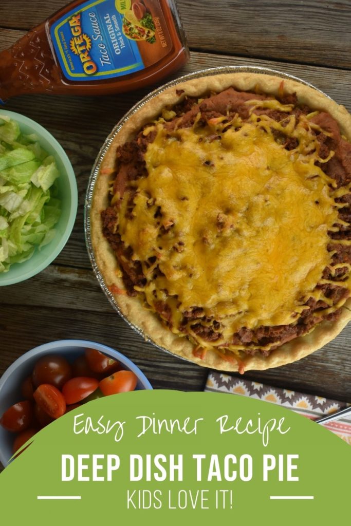 Choose your own toppings, like lettuce, tomatoes and taco sauce, to go with this deep dish taco pie.
