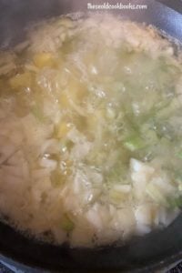 Potato Sausage Soup is an old fashioned sausage soup recipe. This simple potato soup recipe uses breakfast sausage, diced potatoes, celery, and onion which is thickened up with a simple roux. 