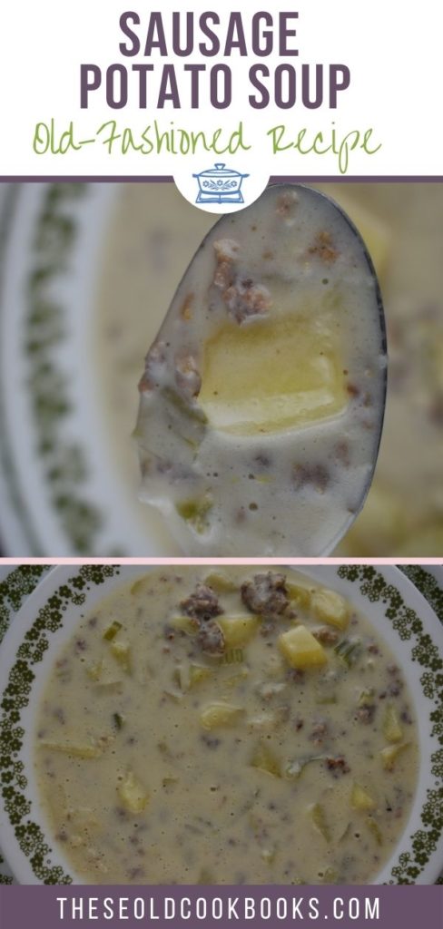 Potato Sausage Soup is an old fashioned sausage soup recipe. This simple potato soup recipe uses breakfast sausage, diced potatoes, celery, and onion which is thickened up with a simple roux. 